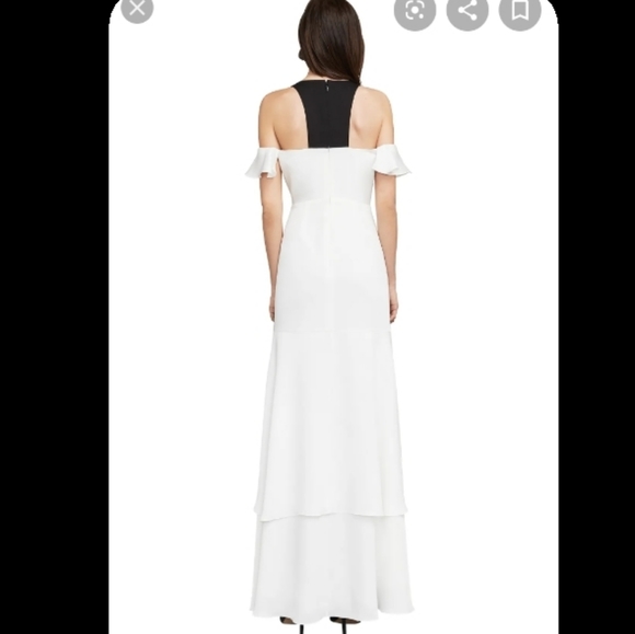 BCBGMAXAZARIA GOWN Maxi Dress White Black - Picture 6 of 8